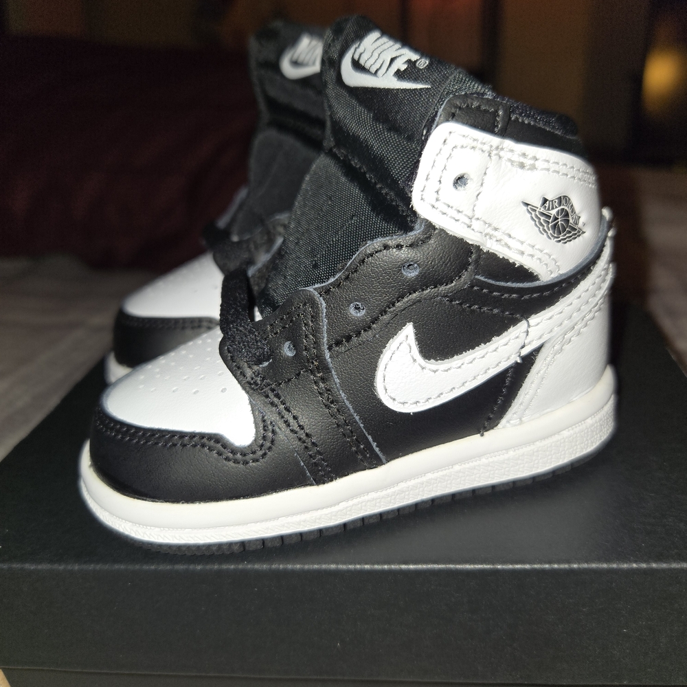 Jordan Kids Black and White High-Top Sneakers
